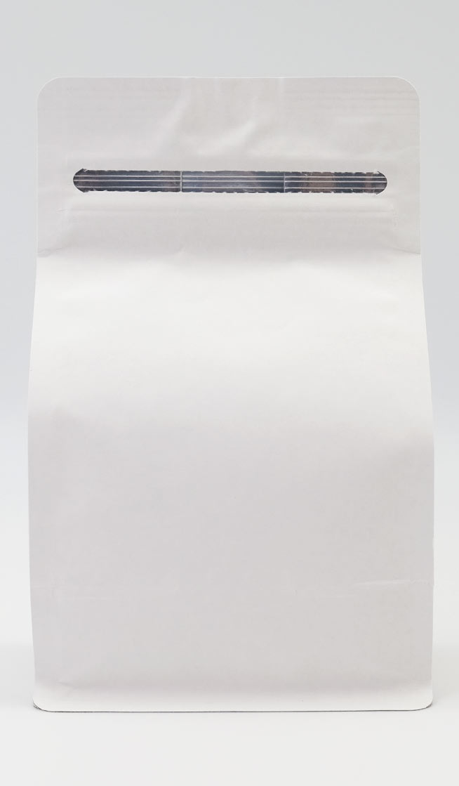 كيس قهوة أبيض بسحّاب متكامل