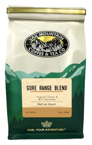 Vail Mountain Coffee & Tea Co.: Bolsa Quad Seal Box Bottom de 12oz