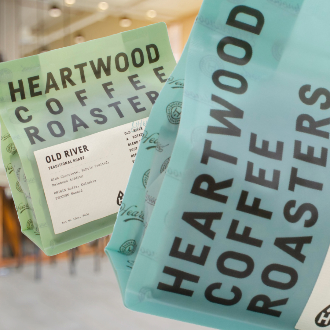 Heartwood Coffee Roasters Clear Transparent Trendy Custom Coffee Bags
