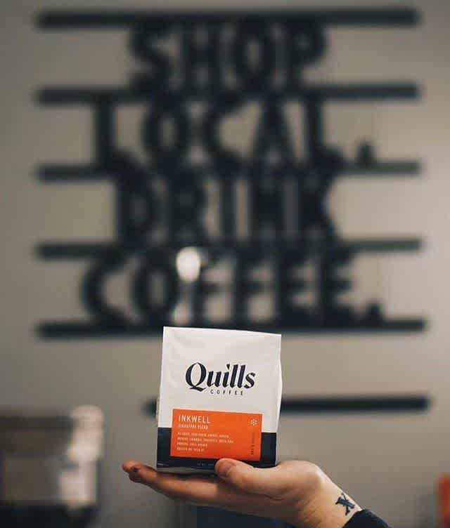 Quality that inspires @quillscoffee #specialtycoffeeroaster #shoplocal #coffeepackaging #customcoffeebags 📷: @quillscoffee, @rivercityevansville