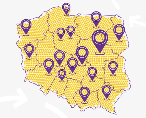 Mapa zasięgu dostaw Catering