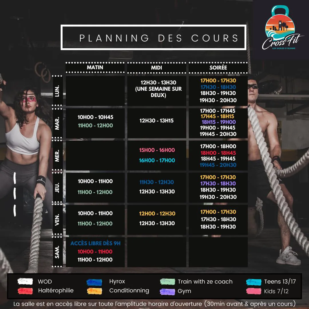 Planning des cours