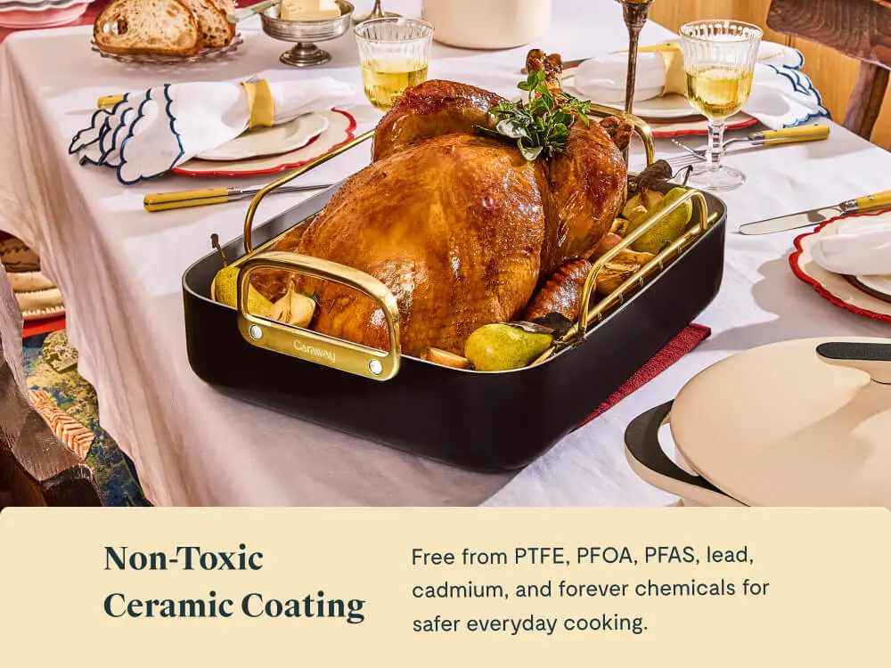 Ceramic Roasting Pan - Black - Lifestyle Table
