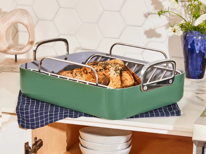 Roasting Pan - Sage - Roast Chicken on Counter