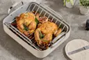 Ceramic Roasting Pan - Cream - Roasting Chicken and Potatoes