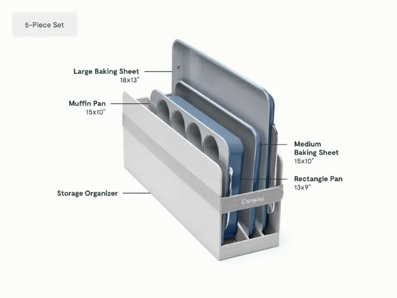 5 Piece Half Bakeware Set - Slate - Detail
