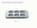 6 Cup Muffin Pan - Sage - Detail