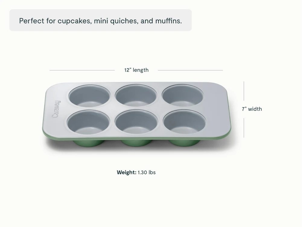 6 Cup Muffin Pan - Sage - Detail