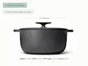 Enameled Cast Iron Dutch Oven - Charcoal - Detail