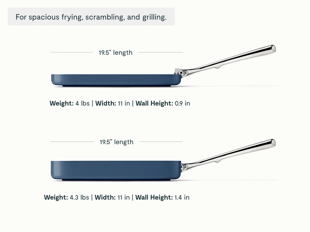 Ceramic Square Pan Duo - Navy - Detail