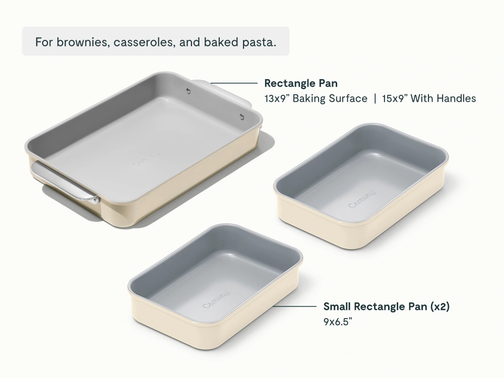 Rectangle Pan Trio - Cream - Detail