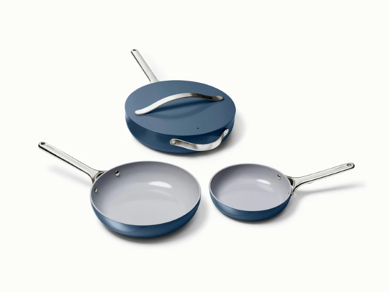 Ceramic Fry Pan Trio - Navy - Hero