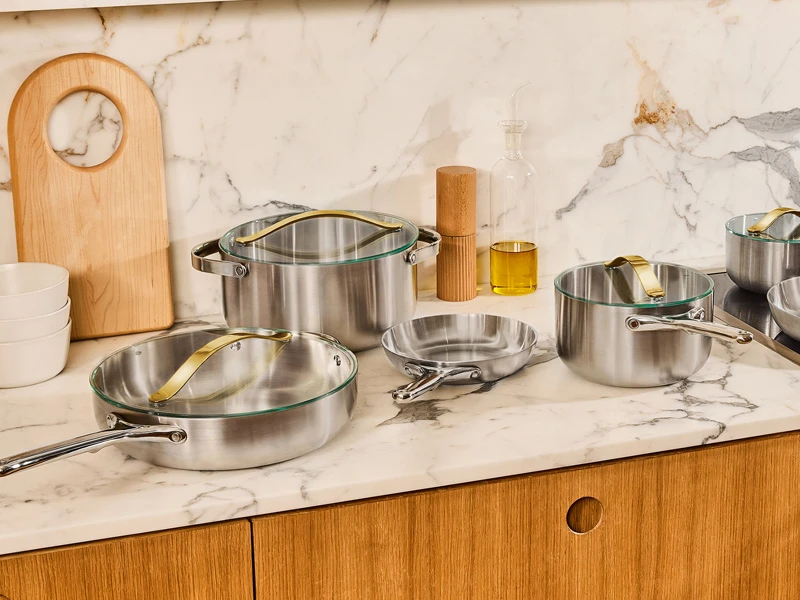 Iconics Glass Lid - Set of 4 - On Stainless Steel Cookware Set