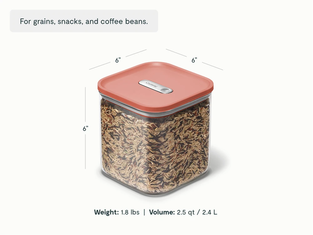 Medium Glass Airtight Container - Perracotta - Detail