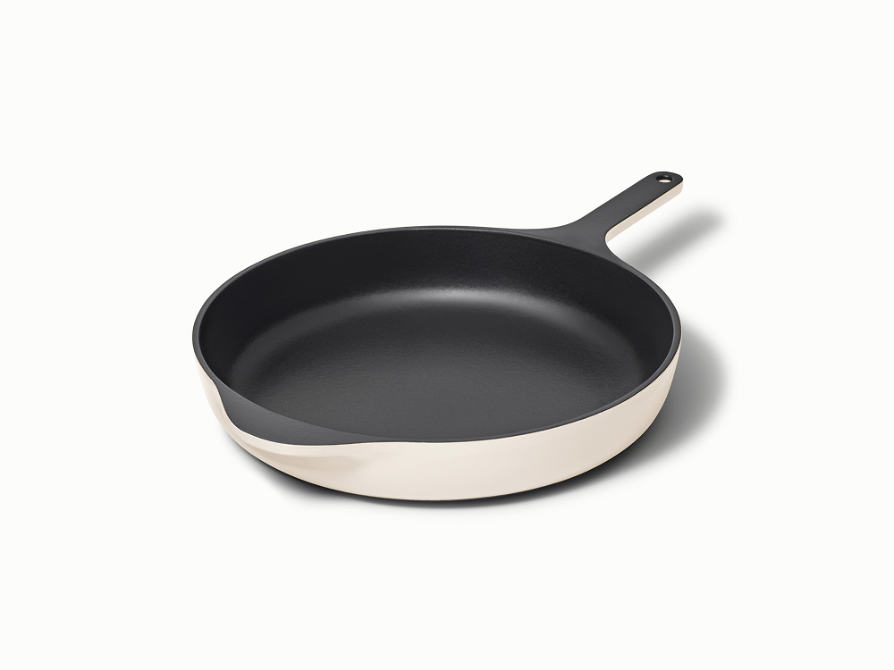 Enameled Cast Iron Large Skillet - Cream - Hero