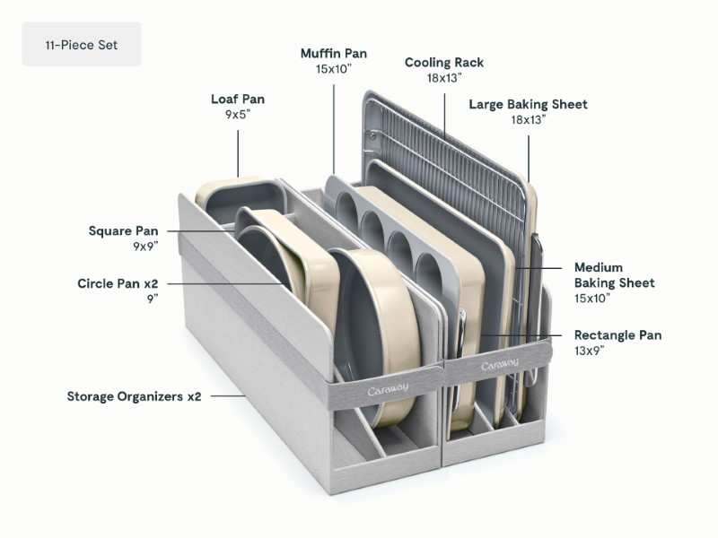 11 Piece Bakeware Set - Cream - Detail