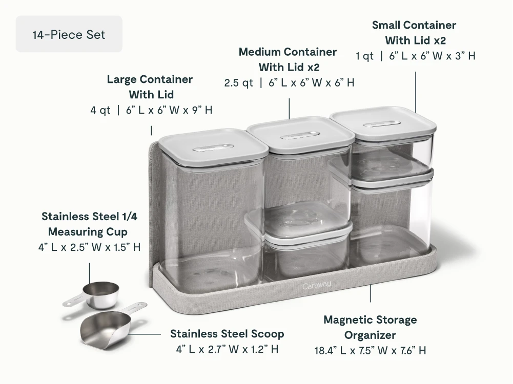 Glass Airtight Container Set - Gray - Detail