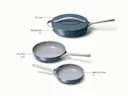 Ceramic Fry Pan Trio - Navy - Detail