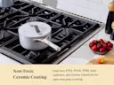Ceramic Mini Sauce Pan - Gray - Stovetop Lifestyle