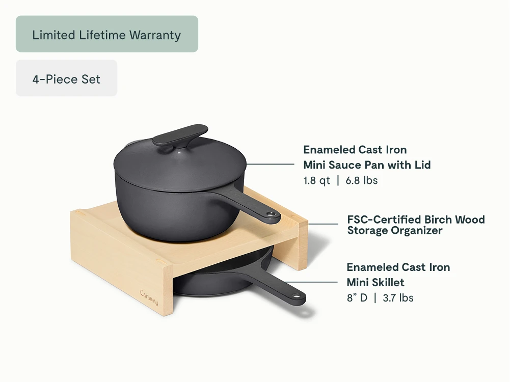 Enameled Cast Iron Minis Duo - Charcoal - Detail