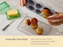 6 Cup Muffin Pan - Gray - Non Stick Lifestyle