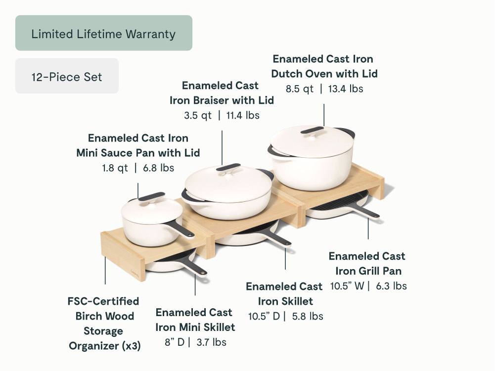 Enameled Cast Iron Set & Mini Duo - Cream - Detail