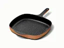 Enameled Cast Iron Grill Pan - Rust - Hero