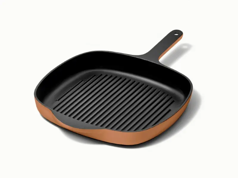 Enameled Cast Iron Grill Pan - Rust - Hero