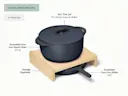 Enameled Cast Iron Skillet & Dutch Oven Duo - Midnight Blue - Detail