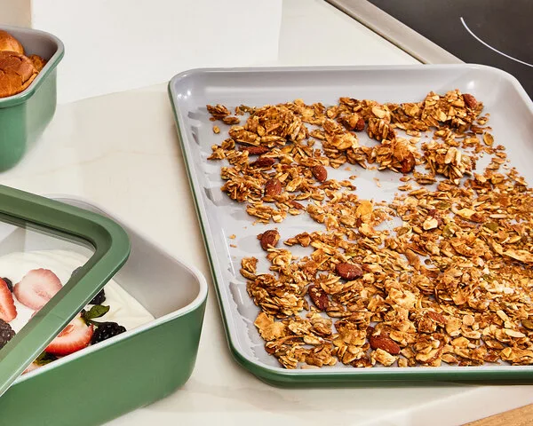 Medium Baking Sheet - Sage - with Granola