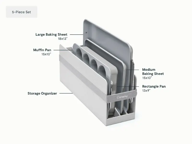 5 Piece Half Bakeware Set - Gray - Detail