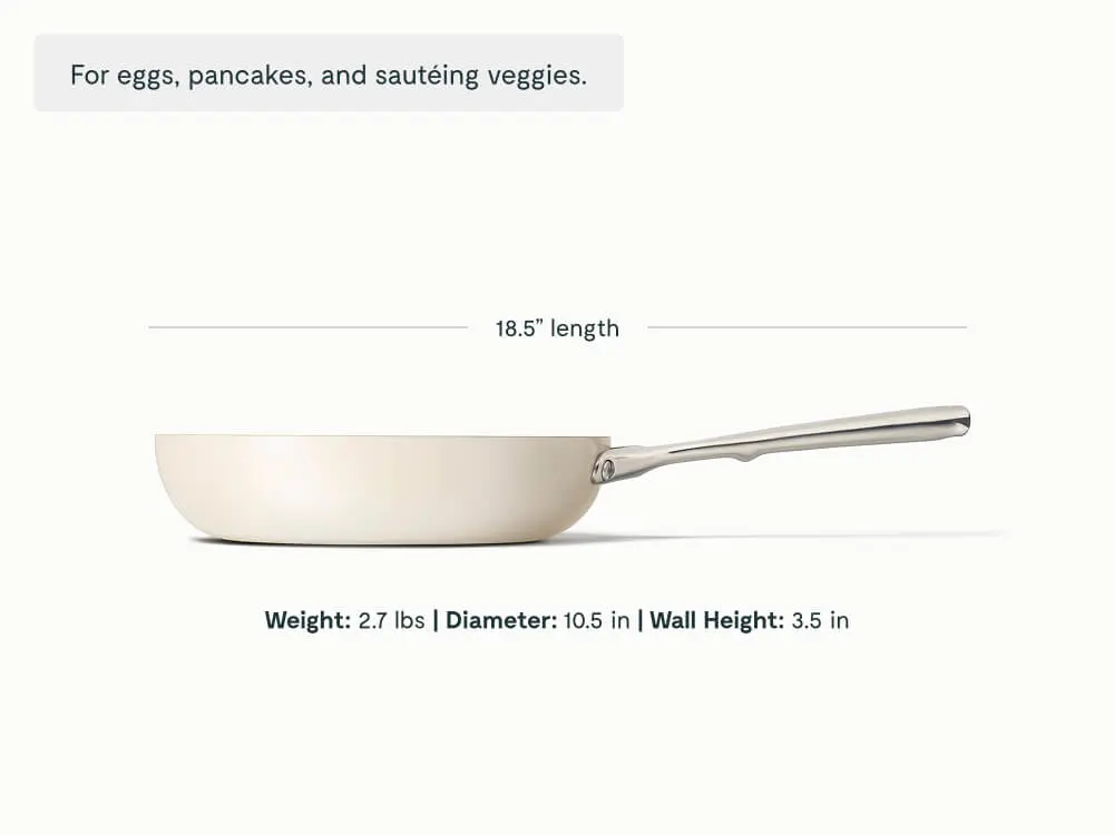 Ceramic Fry Pan - Cream - Detail