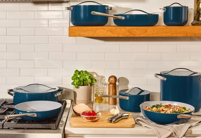 Ceramic Cookware Plus Full Set - Stovetop - Food - Navy