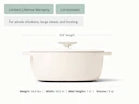Enameled Cast Iron Oval Dutch Oven - Cream - Detail