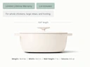 Enameled Cast Iron Oval Dutch Oven - Cream - Detail