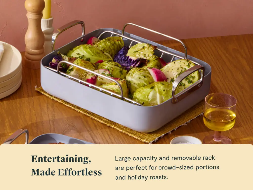 Ceramic Roasting Pan - Gray - Tablescape Lifestyle