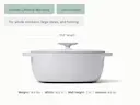 Enameled Cast Iron Oval Dutch Oven - Gray - Detail