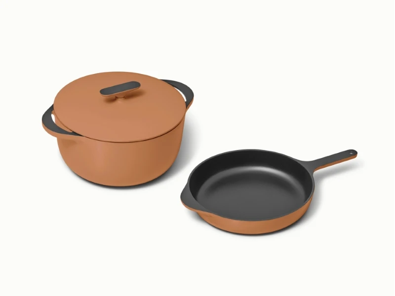 Enameled Cast Iron Skillet & Dutch Oven Duo - Rust - Hero