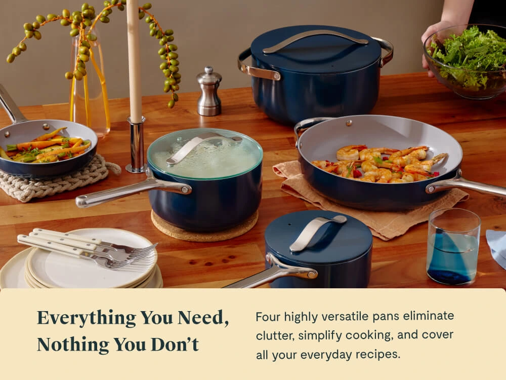 Ceramic Cookware Set - Navy - Tablescape Lifestyle