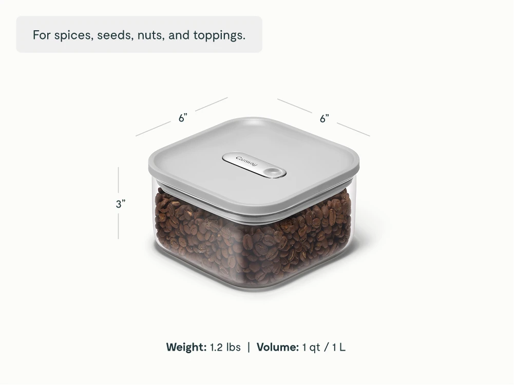 Small Glass Airtight Container - Gray - Detail