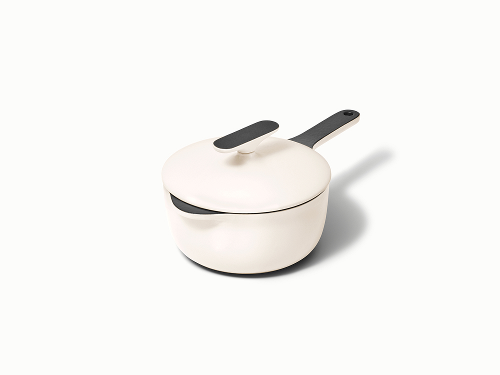 Enameled Cast Iron Mini Sauce Pan - Cream - Hero