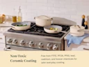 Ceramic Cookware Set - Cream - Stovetop Lifestyle