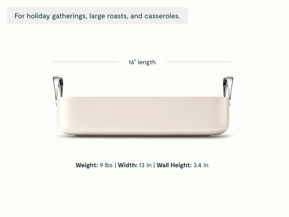 Ceramic Roasting Pan - Cream - Detail