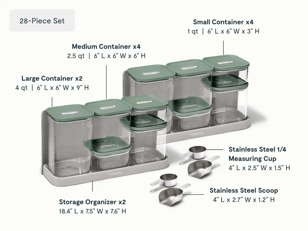 Ultimate Glass Airtight Storage Set - Sage - Detail