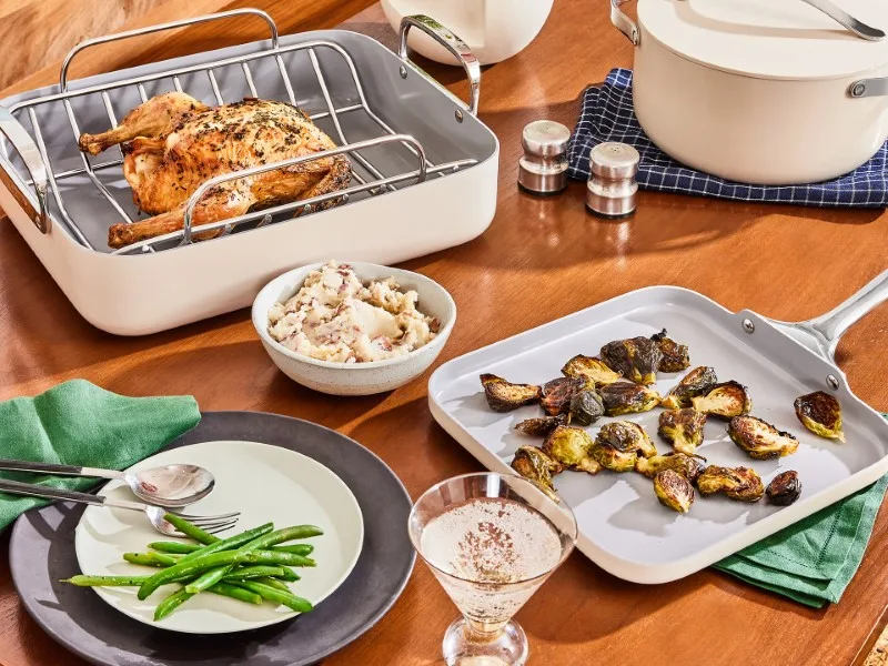 Squareware Set - Cream - Roasted Chicken and Veggies Family Style Meal