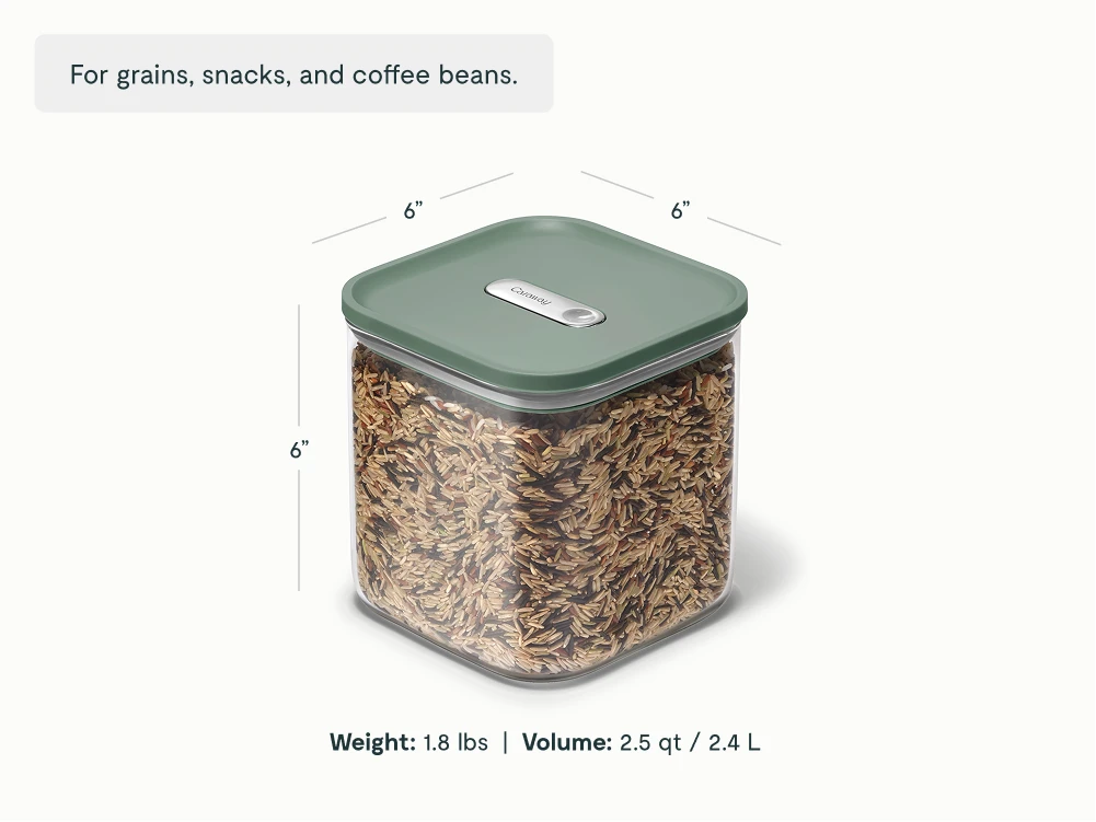 Medium Glass Airtight Container - Sage - Detail