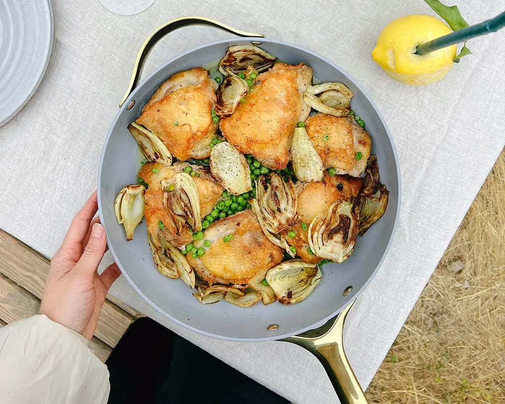Ceremic Stir Fry Pan - Iconic - Chicken Recipe Top View