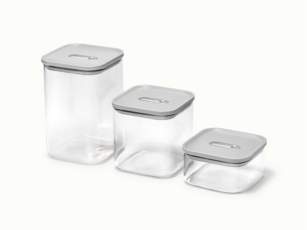 Glass Airtight Container Trio - Gray - Hero