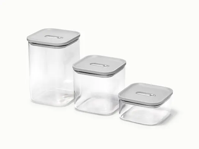 Glass Airtight Container Trio - Gray - Hero