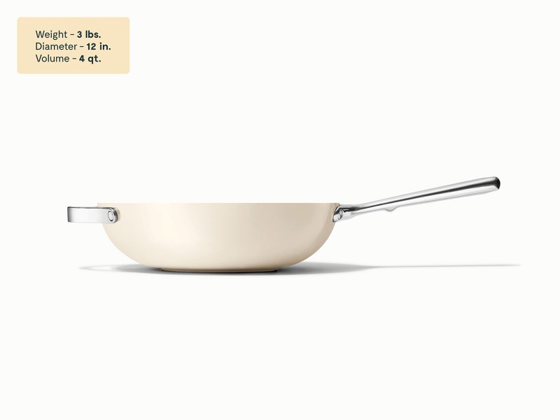 Ceramic Stir Fry Pan - Cream - Detail